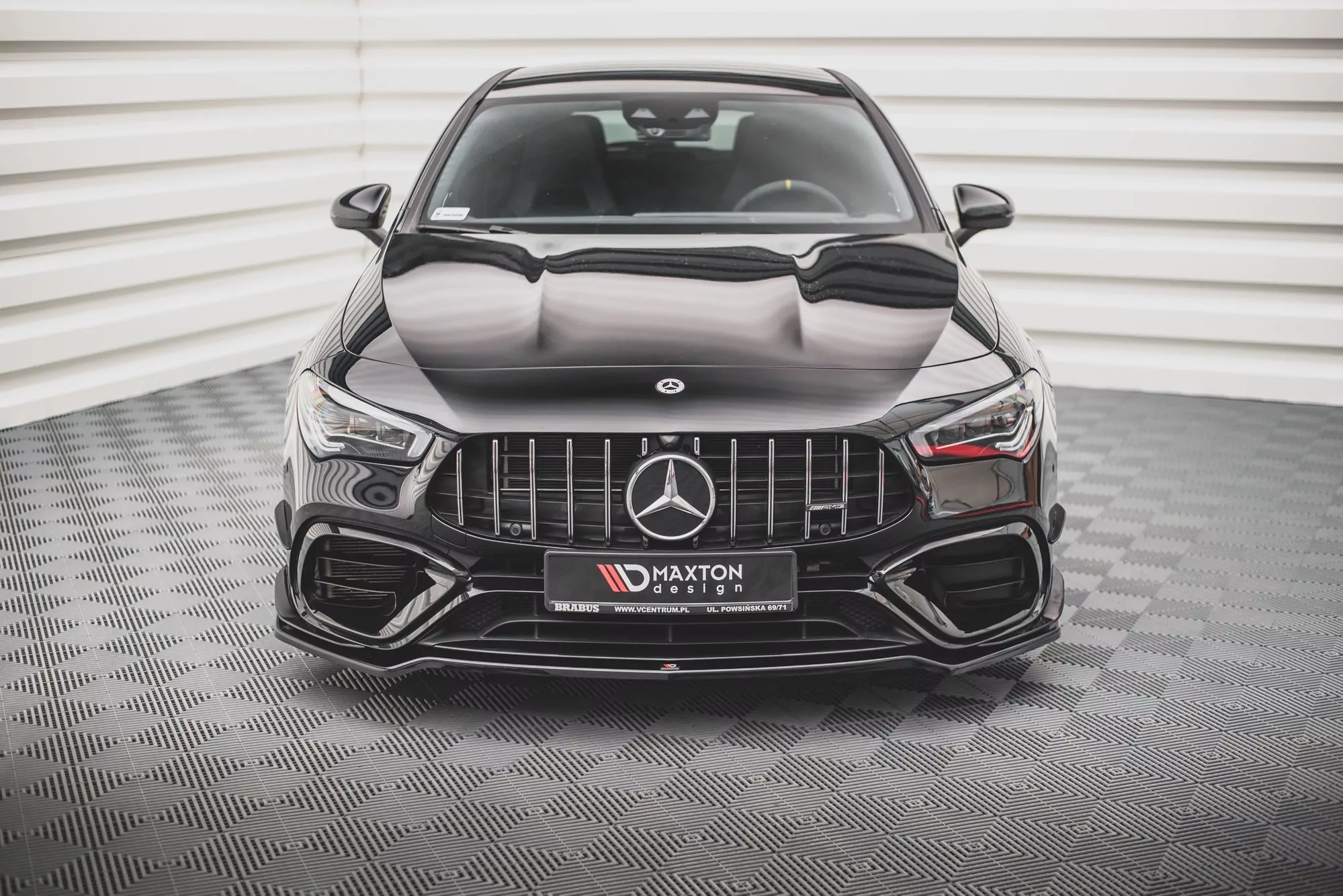 Front Ansatz V.1 Für Mercedes-AMG CLA 45 Aero C118 Schwarz Hochglanz