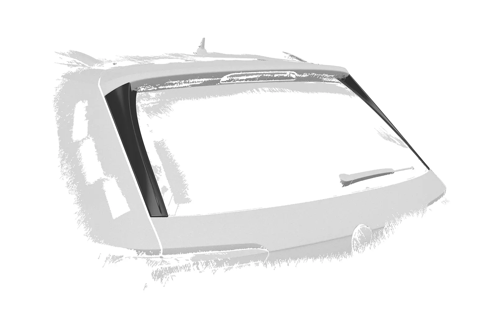 Heckflügel mit ABE für VW Tiguan 2 (Typ AD1) Allspace HF096 Schwarz Strukturiert