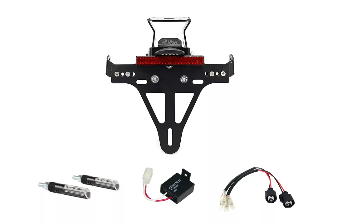 Kennzeichenhalter-Blinker-Kit IDEA für Kawasaki Z900RS ab Modelljahr 2018 Typ ZR900C u. ab Modelljahr 2021 Typ ZR900K (Hinten)