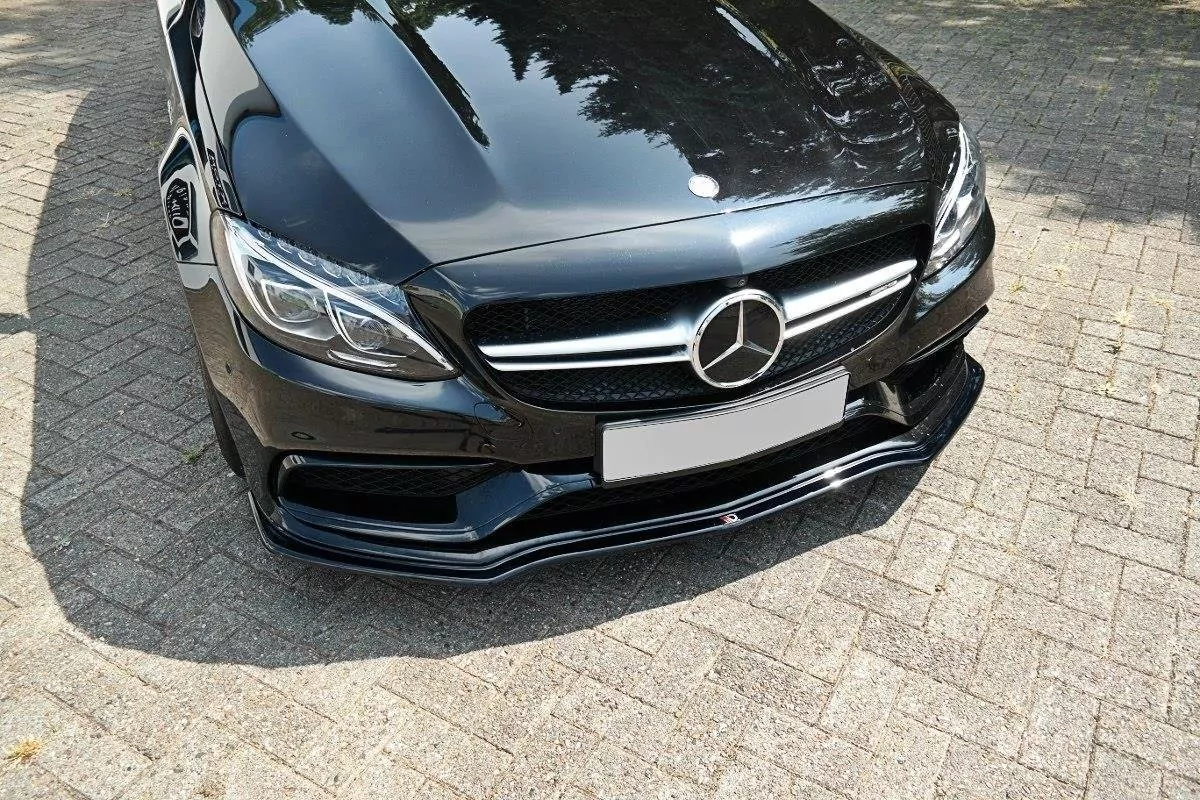 Front Ansatz Passend Für V.1 Passend Für Mercedes C-Klasse S205 63 AMG Kombi Schwarz Hochglanz Schwarz Hochglanz