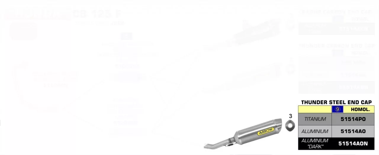 Arrow Street Thunder Aluminium Honda CB 125 F ´15-16