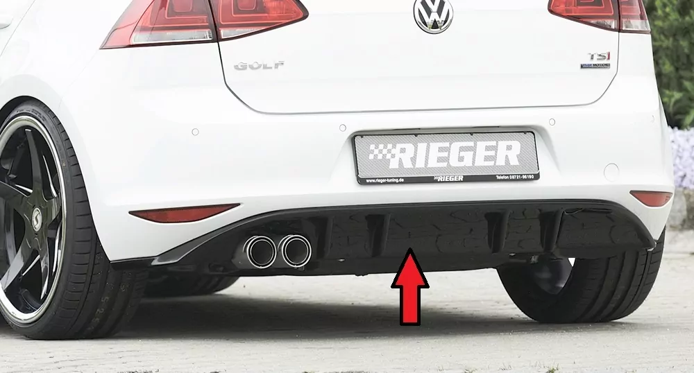 Rieger Heckeinsatz für VW Golf 7 - 3-tür. 10.12-12.16 (bis Facelift) schwarz glanz