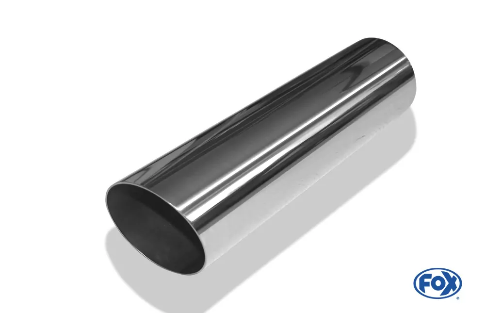 Anschweißendrohr Typ 14  Ø 76 mm / Länge: 300 mm  - rund / uneingerollt / 15° abgeschrägt / ohne Absorber