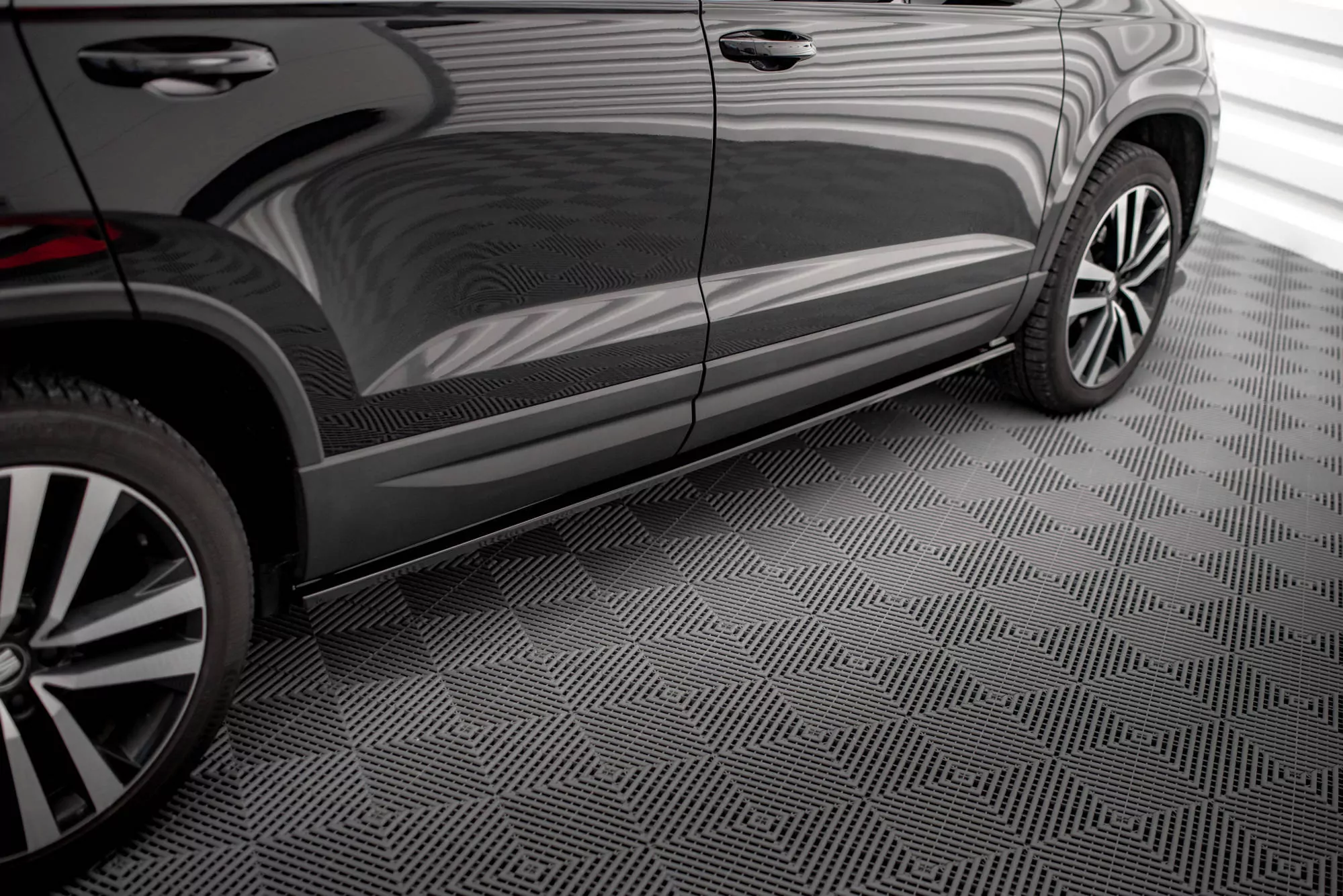 Seitenschweller Ansatz Für Seat Ateca Mk1 Schwarz Hochglanz