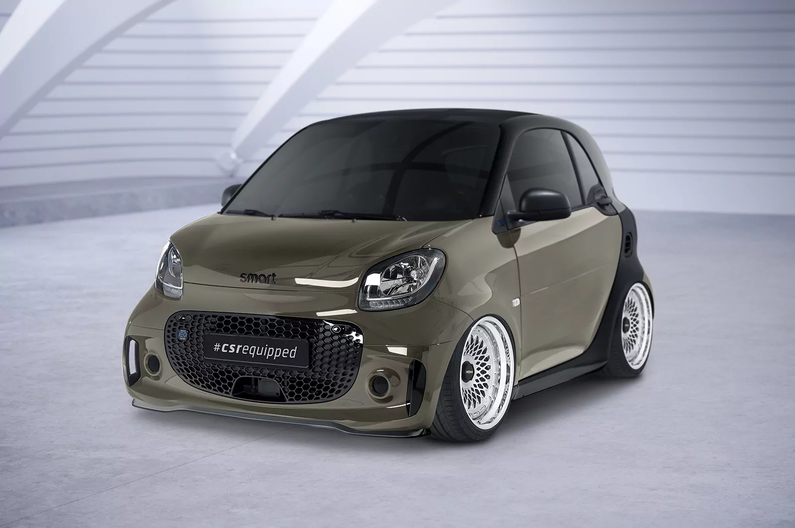 Cup-Spoilerlippe mit ABE für Smart EQ fortwo (fortwo 453) CSL610 Schwarz Strukturiert