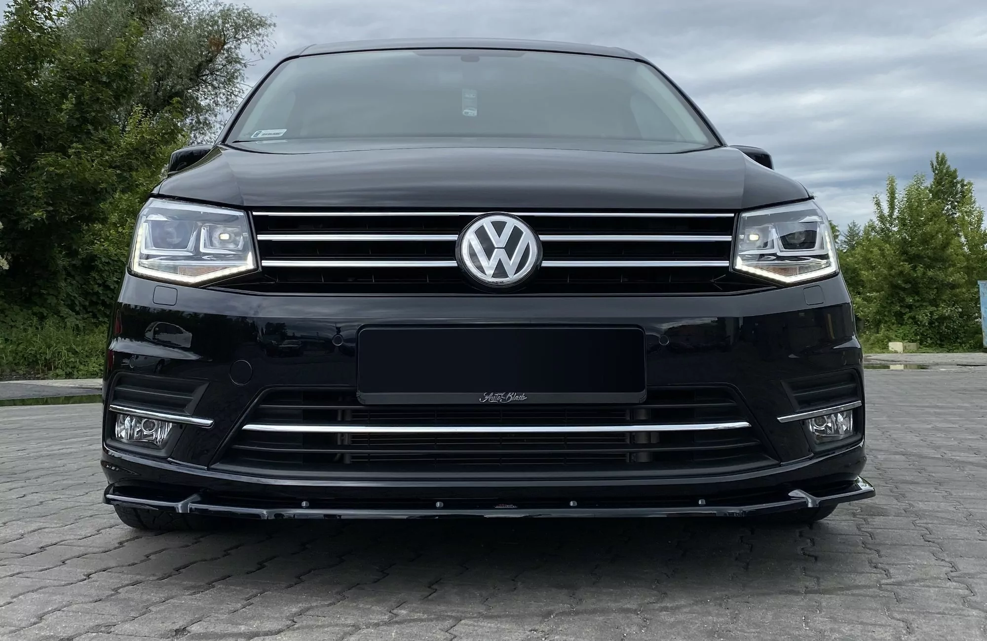 Front Ansatz Passend Für Volkswagen Caddy Mk. 4 Schwarz Hochglanz
