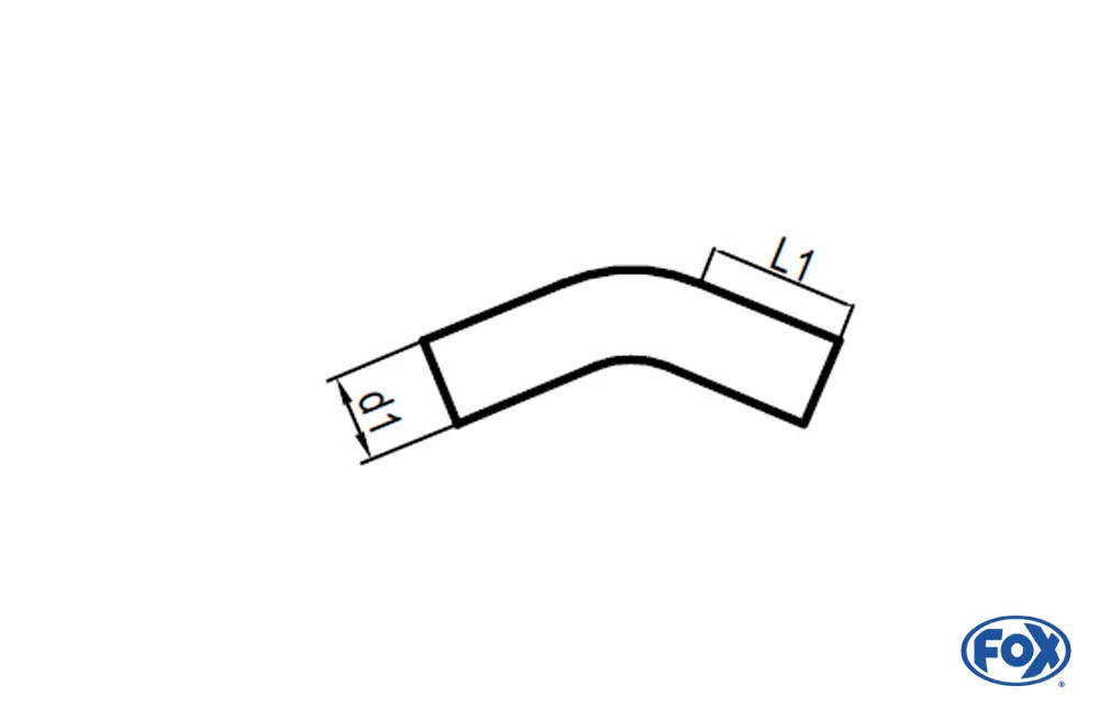 Uni-Rohrbogen 45° ungeweitet - d1Ø 55mm Schenkellänge L1: ca. 140mm - Radius: 82,5mm