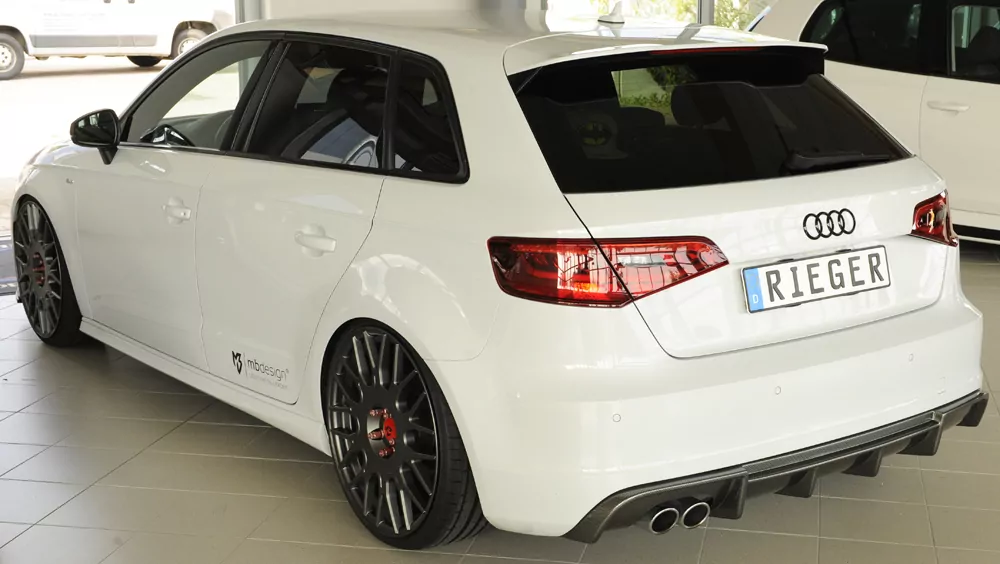 Rieger Heckeinsatz für Audi A3 (8V) - 5-tür. (Sportback 8VA) 07.12-08.16 (bis Facelift) carbon optik