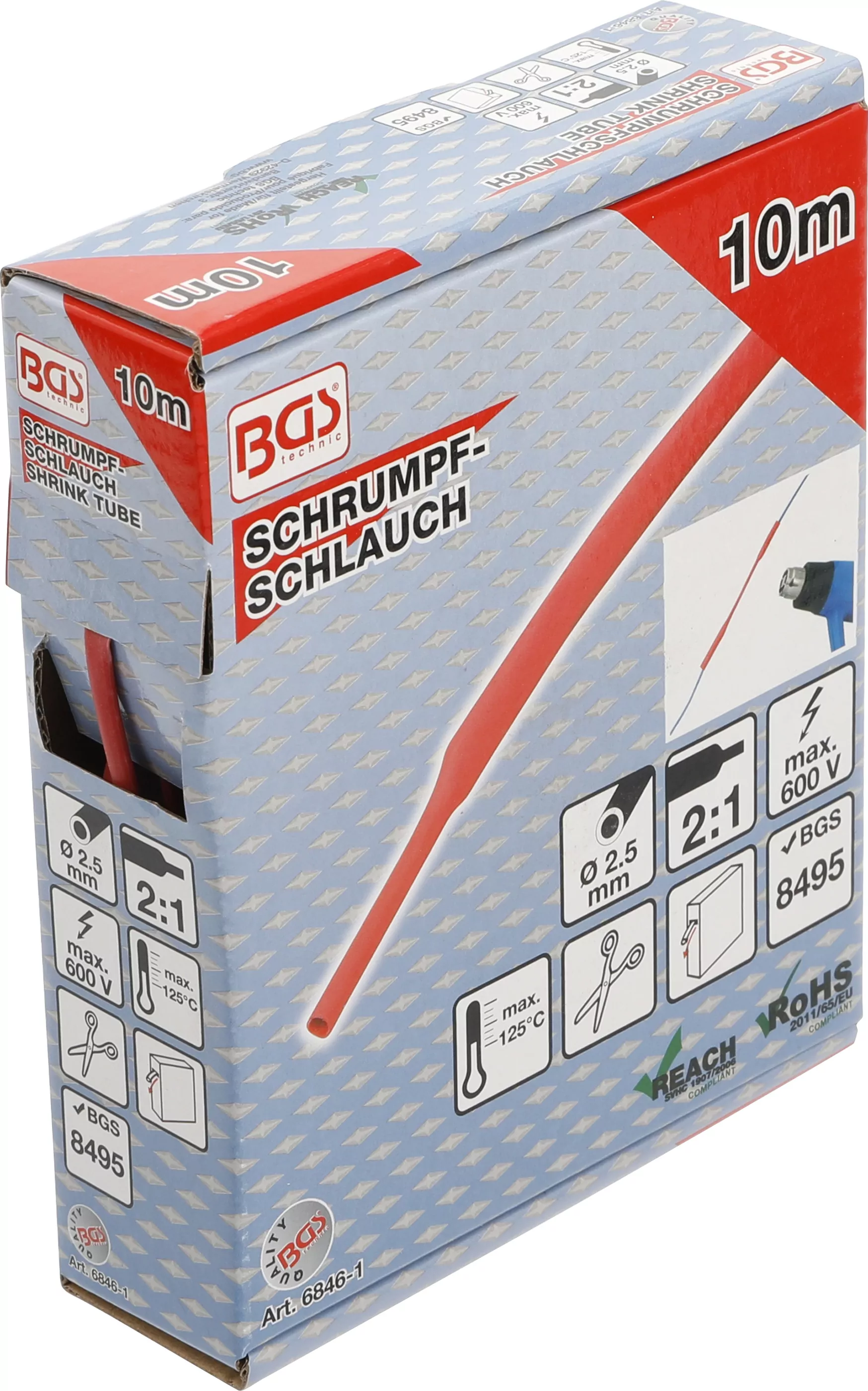 Schrumpfschlauch-Box | rot | Ø 2,5 mm | 10 m