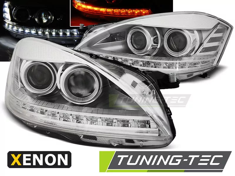 XENON HEADLIGHTS DAYLIGHT CHROME fits MERCEDES W221 05-09  