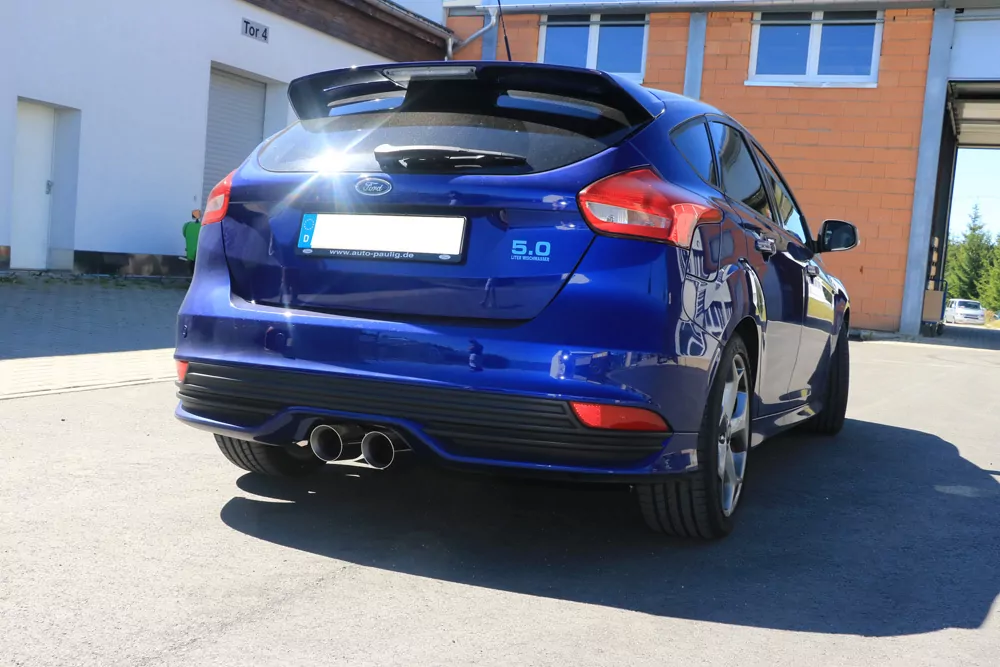 Ford Focus III ST Fließheck  Endschalldämpfer quer Ausgang mittig - 2x100 Typ 25 mittig