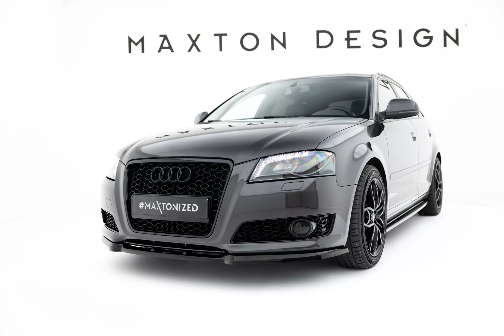 Front Ansatz Passend Für Passend Für AUDI A3 8P FL Schwarz Hochglanz Schwarz Hochglanz