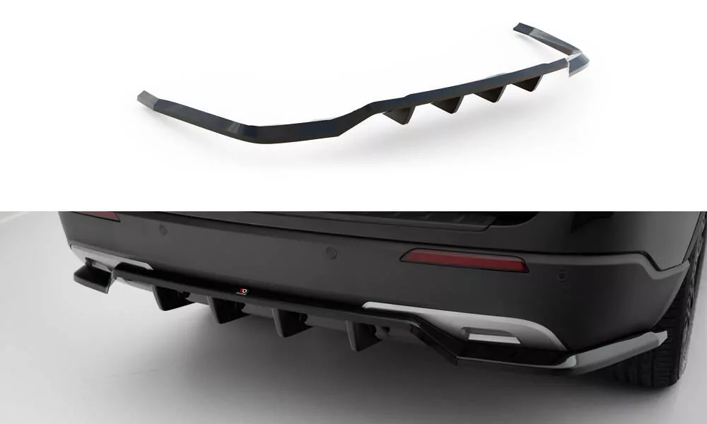 Hinten Splitter (mit Einem Vertikalem Balken) Ford Explorer XLT Mk6 Schwarz Hochglanz