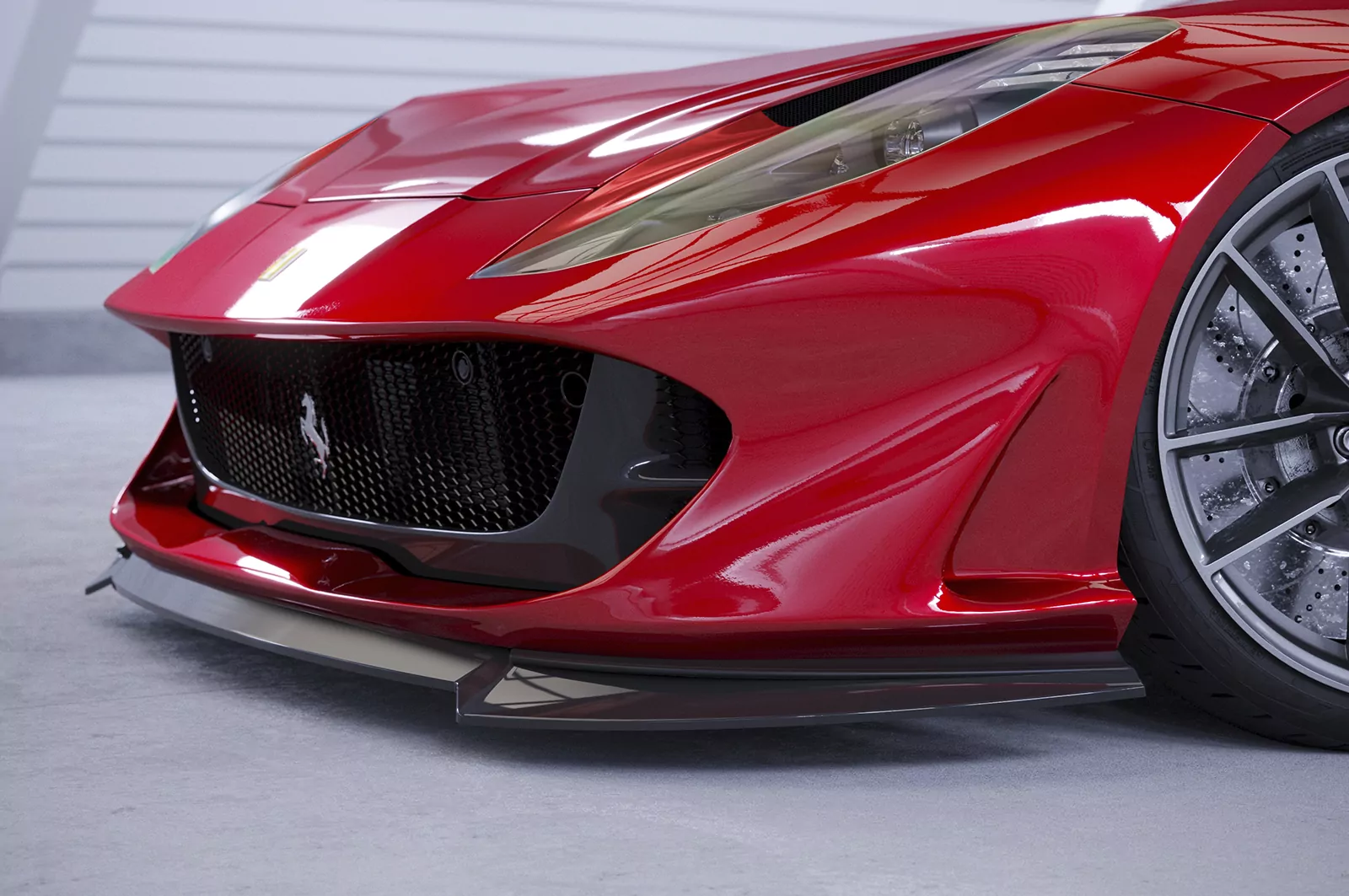 Cup-Spoilerlippe mit ABE für Ferrari 812 Superfast / GTS CSL768 Schwarz Strukturiert