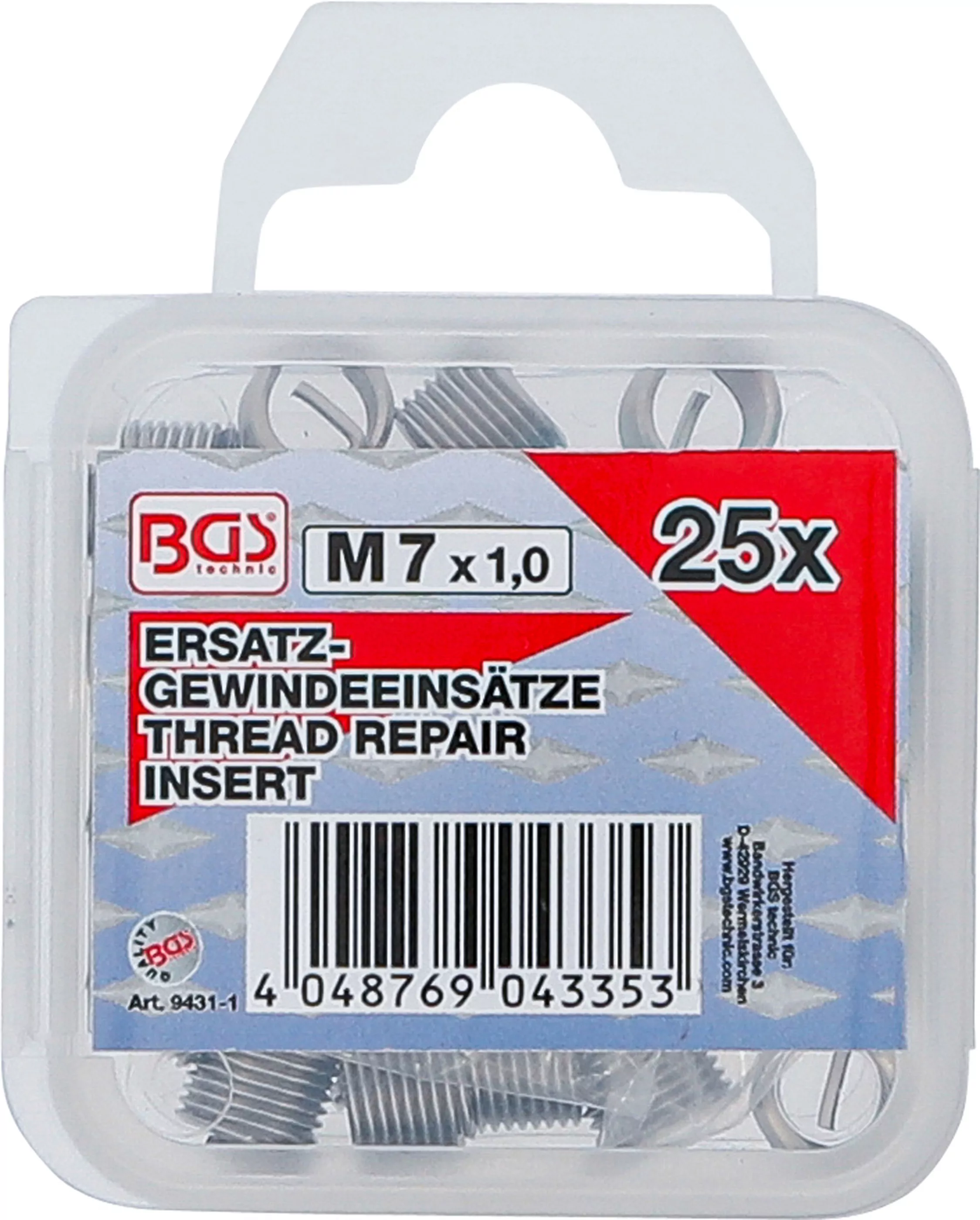 Ersatz-Gewindeeinsätze | M7 x 1,0 mm | 25-tlg.