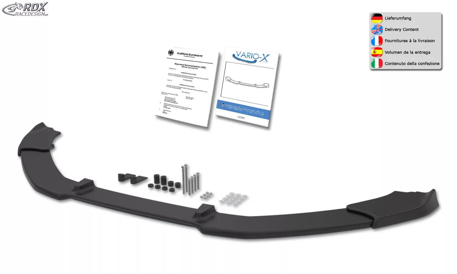 RDX Frontspoiler VARIO-X für FORD Focus 3 ST-Line Facelift (2015+) Frontlippe Front Ansatz Vorne Spoilerlippe