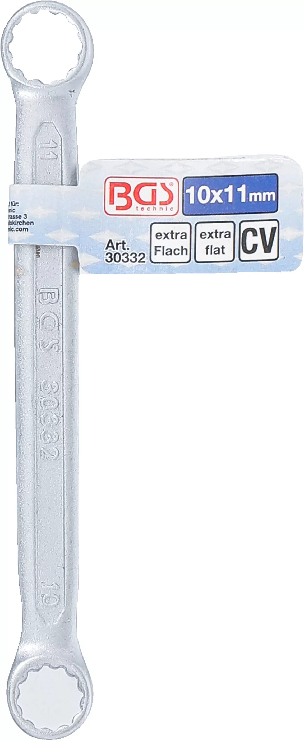 Doppel-Ringschlüssel | extra flach | SW 10 x 11 mm