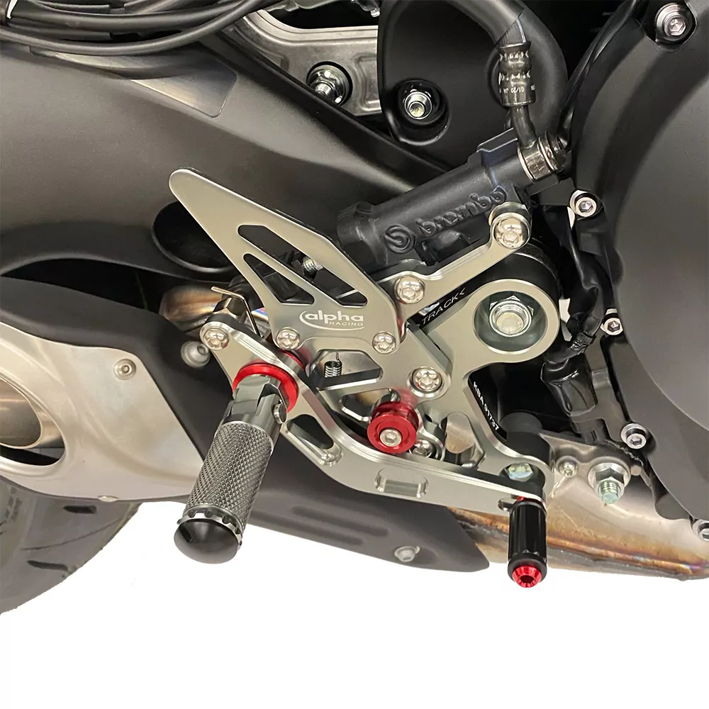TRACK Fußrastenanlage titanfarben Yamaha MT09 ab 2014 / MTN850-A ab 2017 /MTM-850 ab 2016 ABE in Vorbereitung