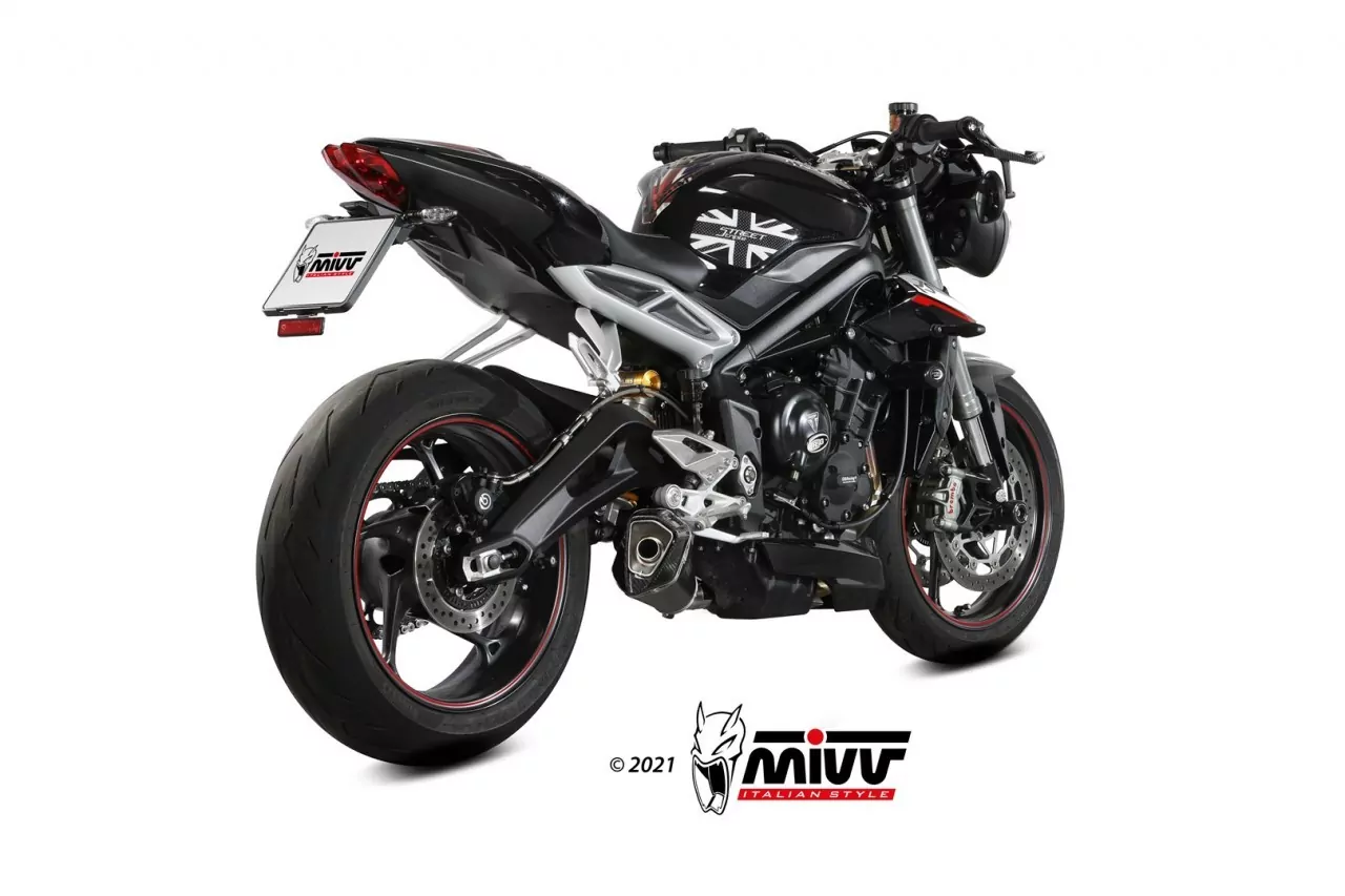 MIVV Delta Race Edelstahl Schwarz Triumph Street Triple R/S/RS 17-21