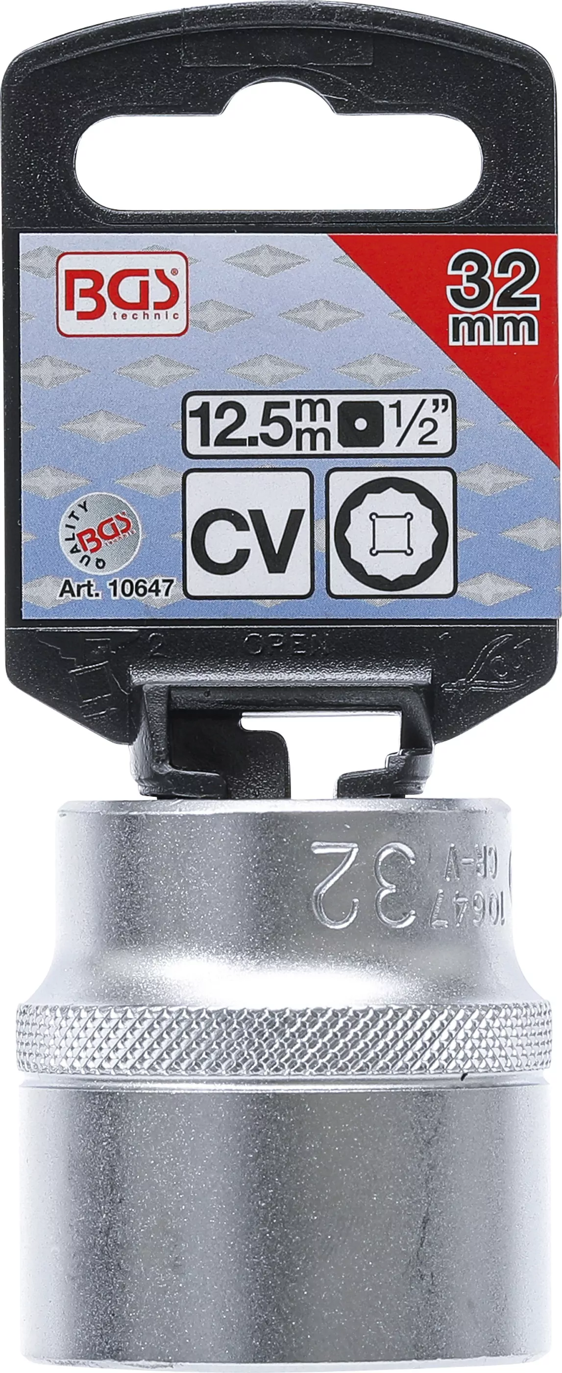 Steckschlüssel-Einsatz Zwölfkant | Antrieb Innenvierkant 12,5 mm (1/2") | SW 32 mm