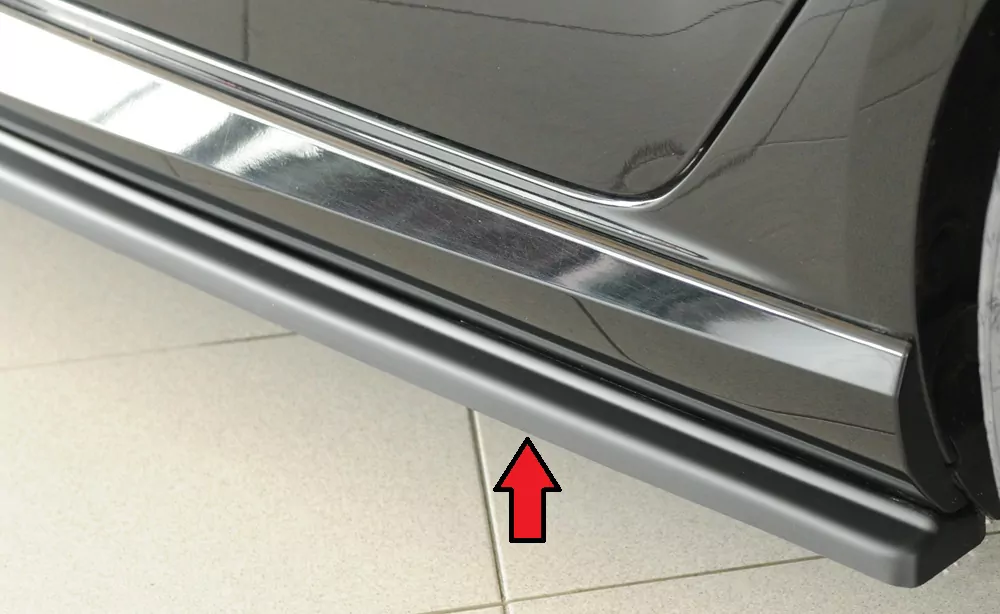 Rieger Seitenschweller links ansatz matt schwarz für Audi RS3 (8V) 5-tür. (Sportback 8VA / 8VF) 02.17- (ab Facelift)