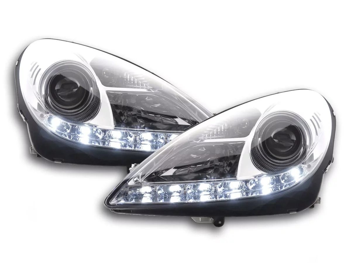 Scheinwerfer Set Daylight LED Tagfahrlicht Mercedes SLK R171 chrom 04-11