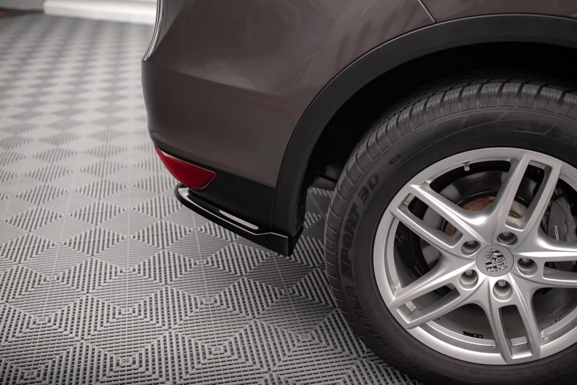 Heck Ansatz Flaps Diffusor Für Porsche Cayenne Mk2 Schwarz Hochglanz