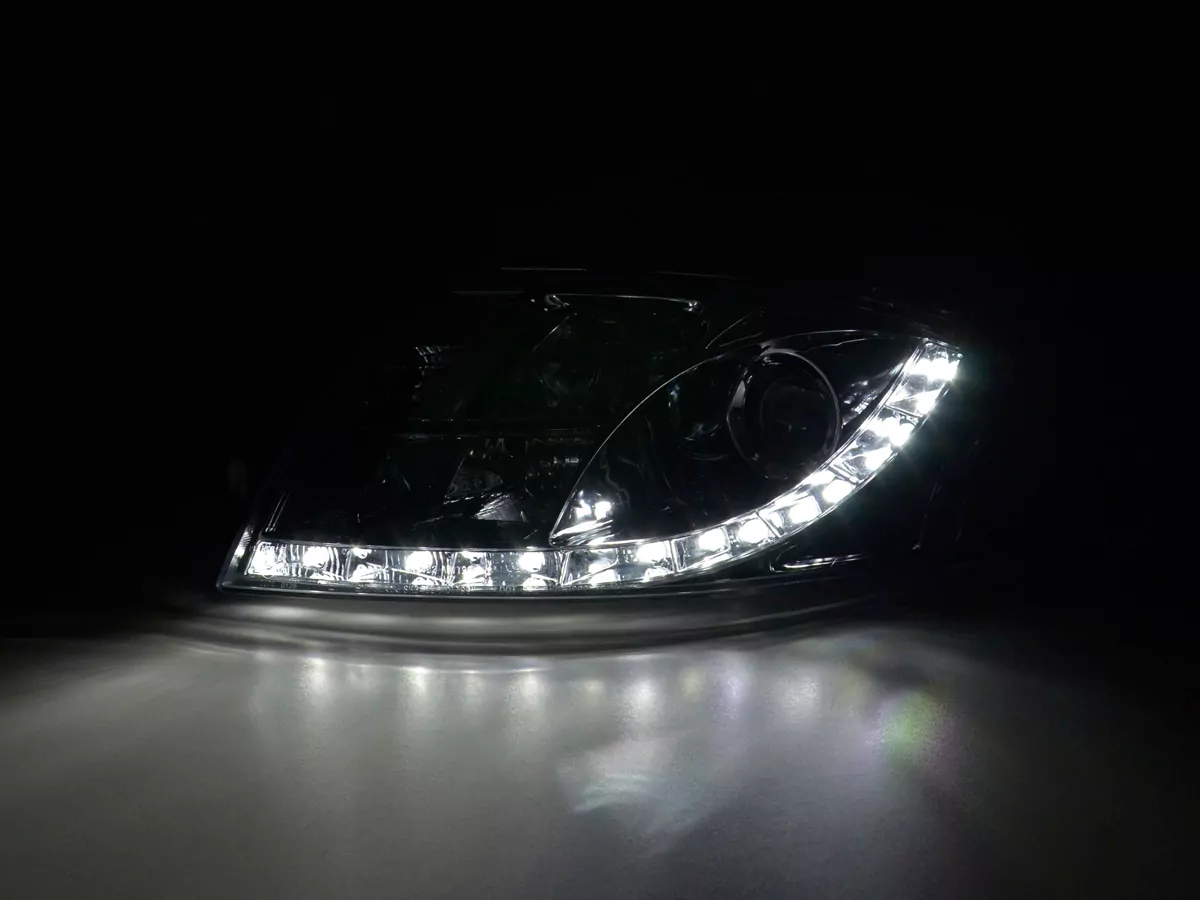Scheinwerfer Set Daylight LED Tagfahrlicht Audi TT Typ 8N Bj. 98-06 chrom
