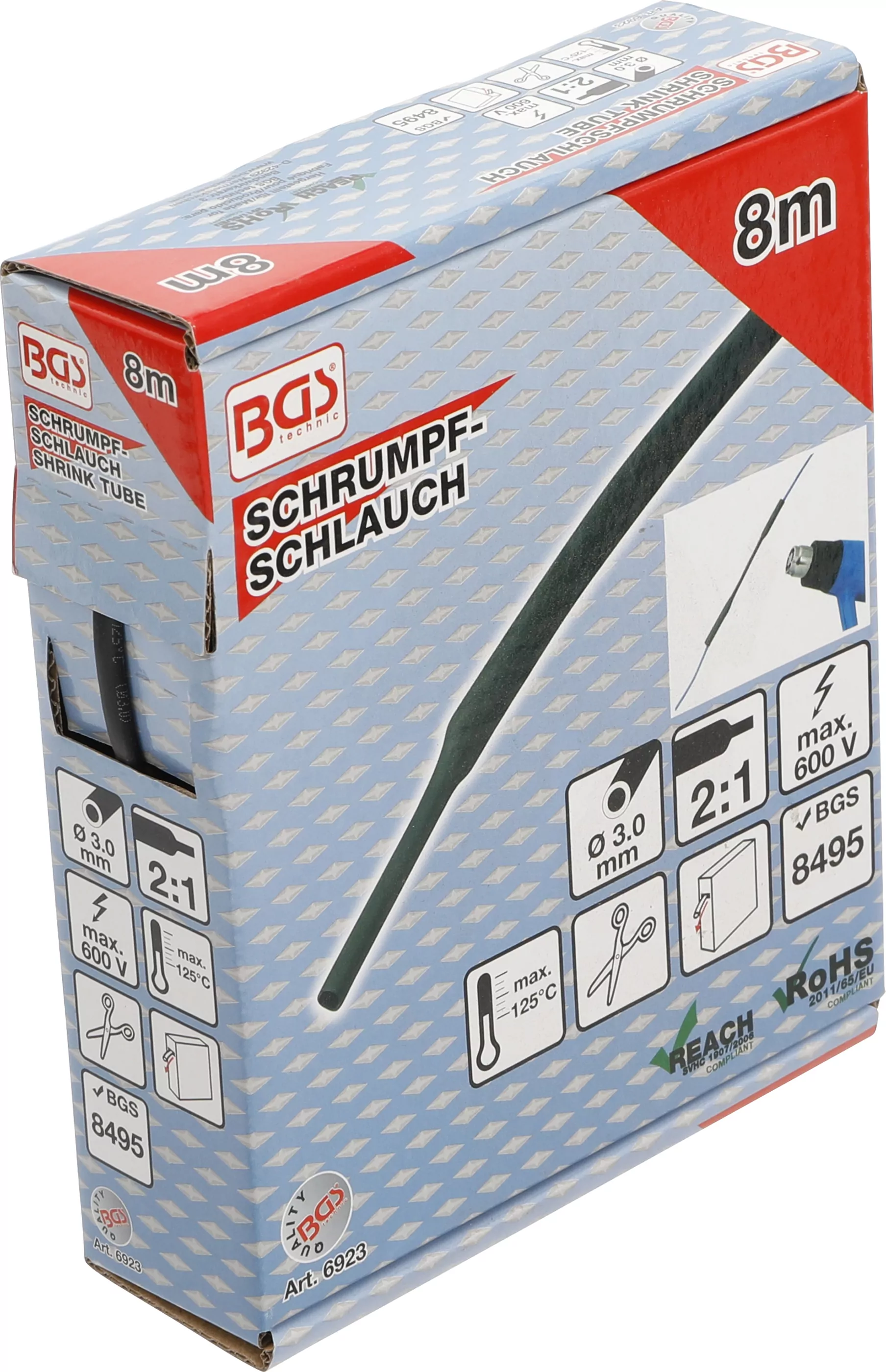 Schrumpfschlauch-Box | schwarz | Ø 3 mm | 8 m