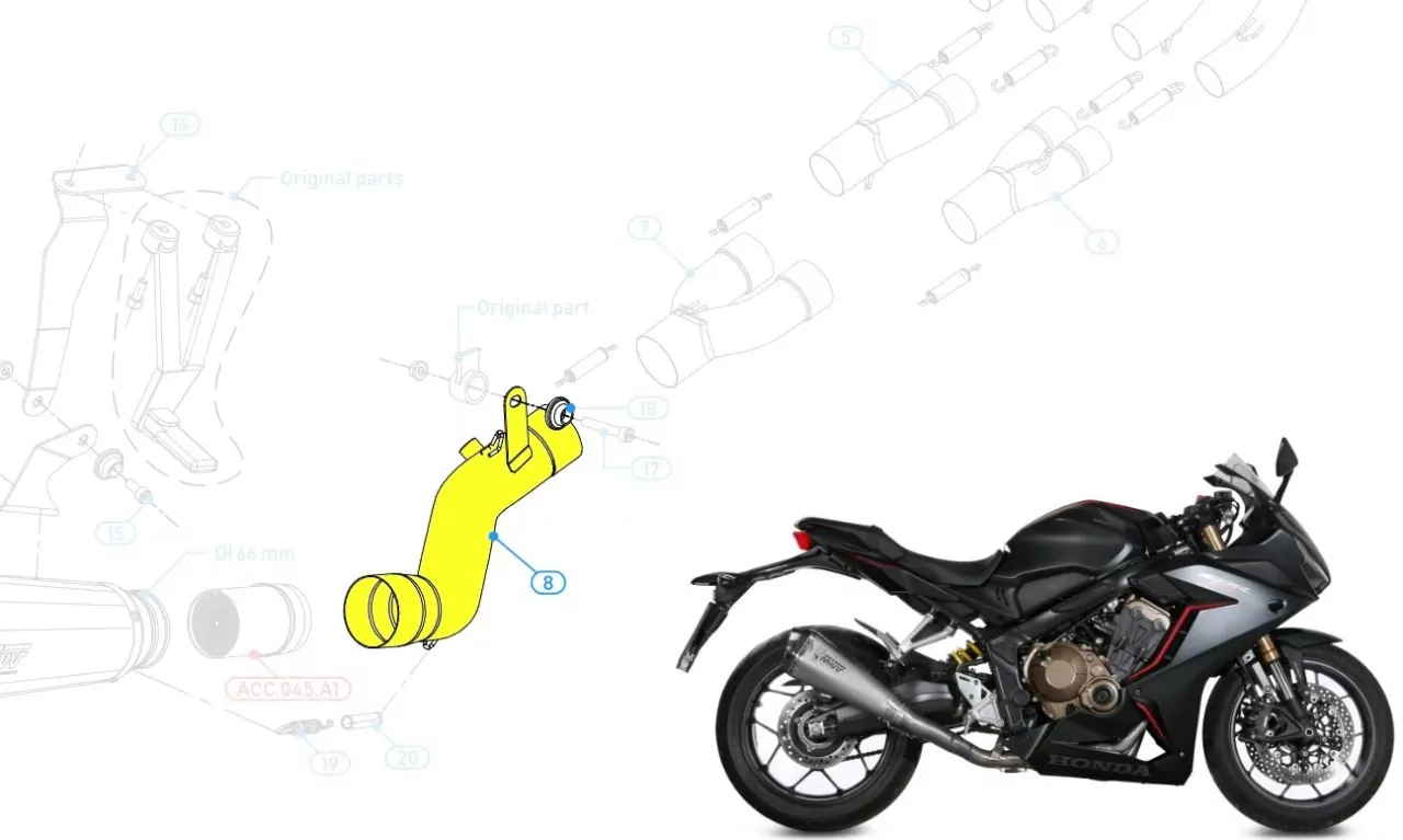 MIVV Verbindungsrohr Honda CB 650 R/CBR 650 R 19-21