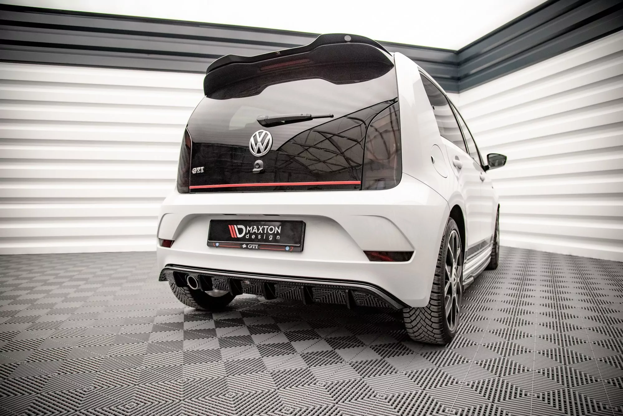 Diffusor Heck Ansatz Für Volkswagen Up GTI Schwarz Hochglanz