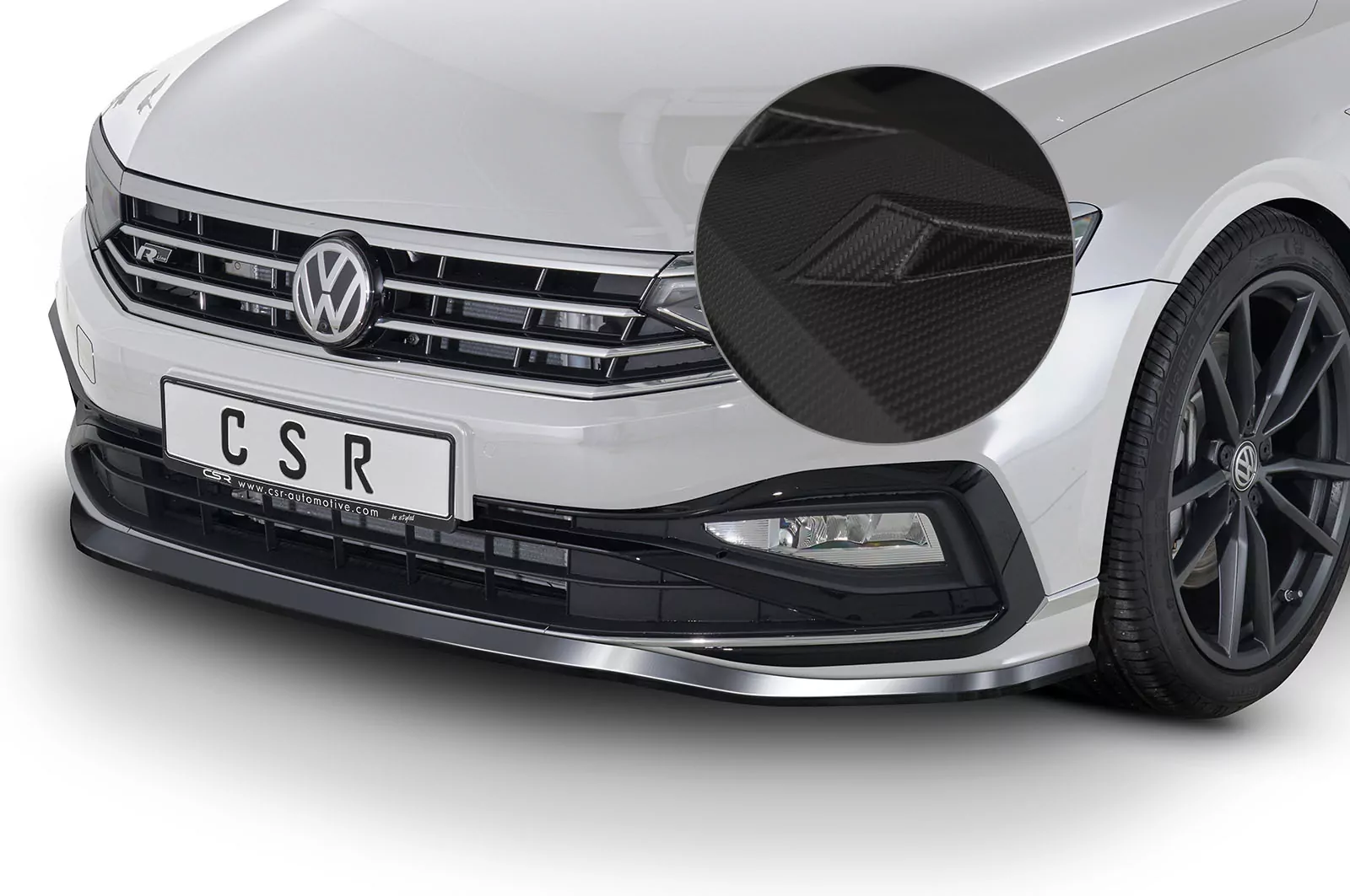 Cup-Spoilerlippe mit ABE für VW Passat B8 Typ 3G CSL362-M Carbon Look (matt)