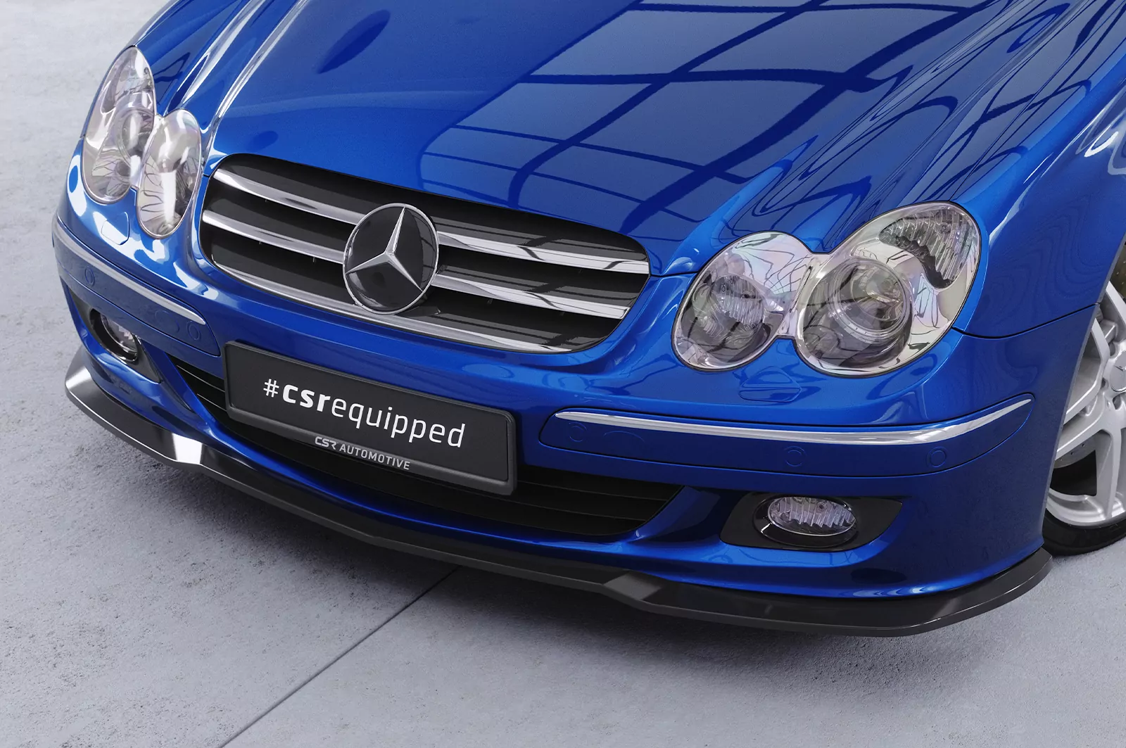 Cup-Spoilerlippe mit ABE für Mercedes Benz CLK A209 / C209 CSL550 Schwarz Strukturiert