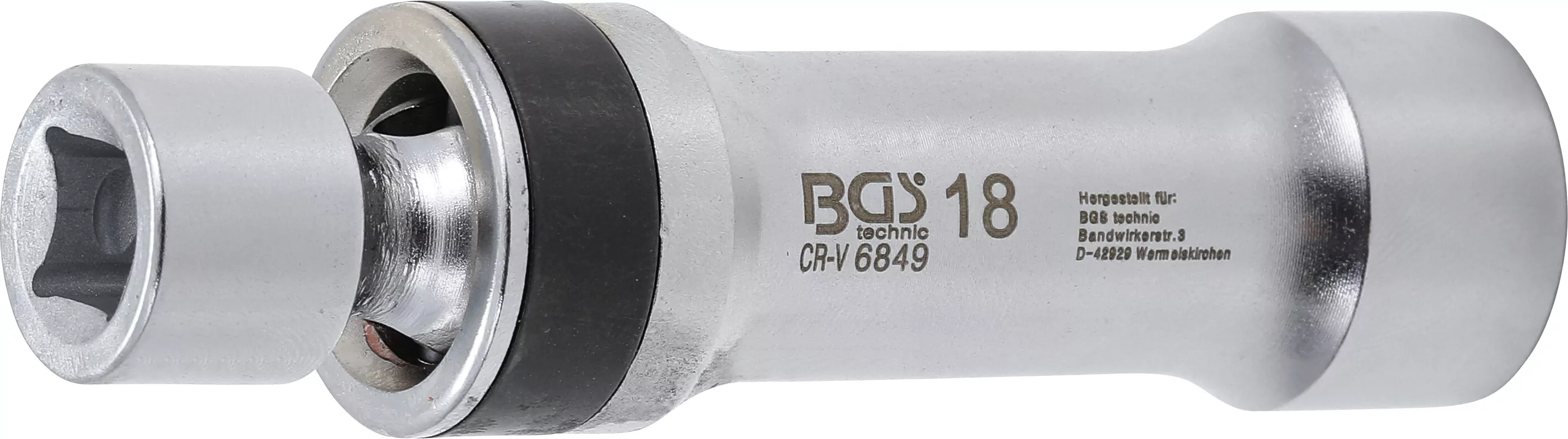 Zündkerzen-Gelenkeinsatz Zwölfkant mit Haltefeder | Antrieb Innenvierkant 10 mm (3/8") | SW 18 mm