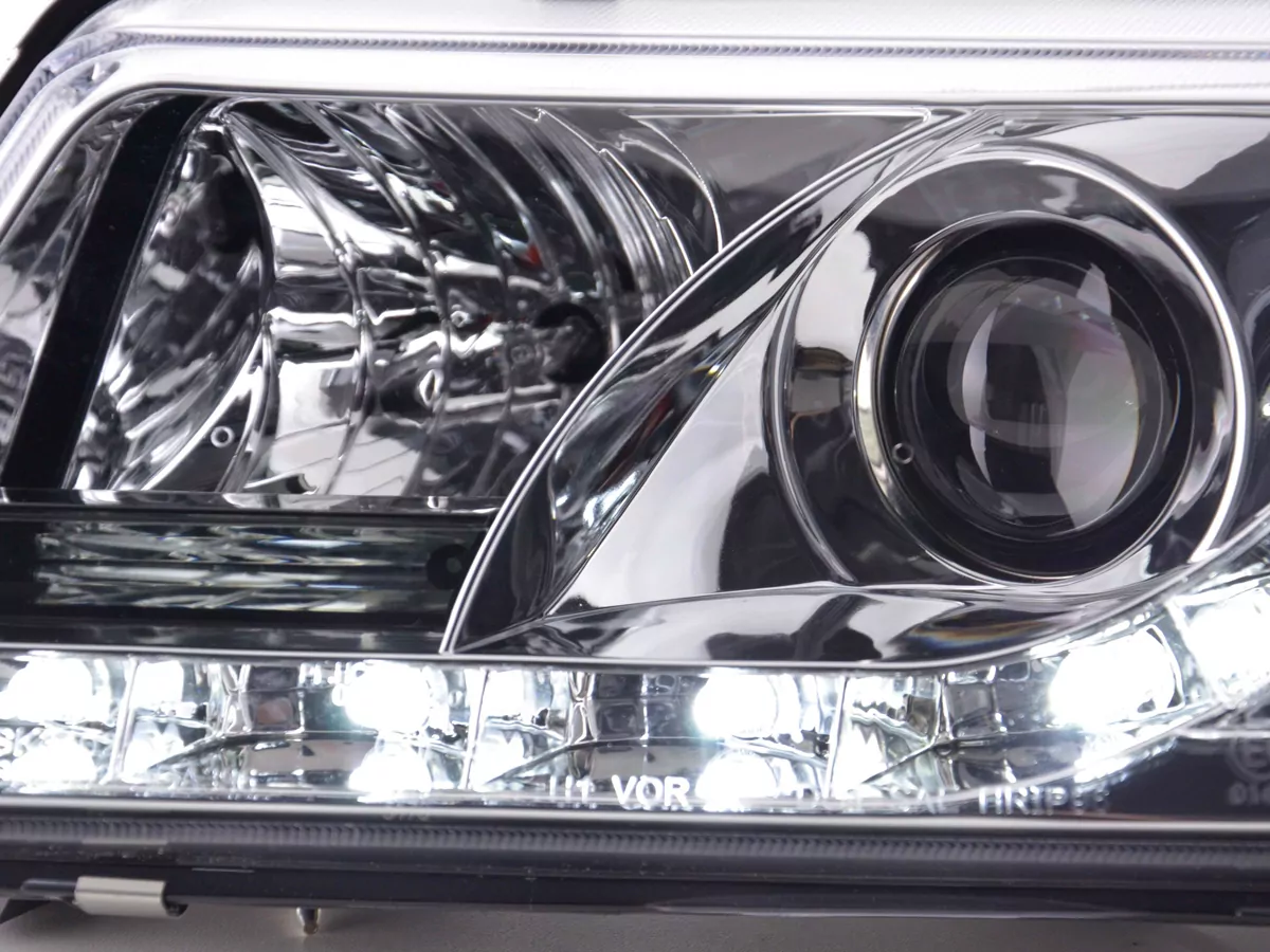 Scheinwerfer Set Daylight LED Tagfahrlicht Audi A3 Typ 8L Bj. 96-00 chrom
