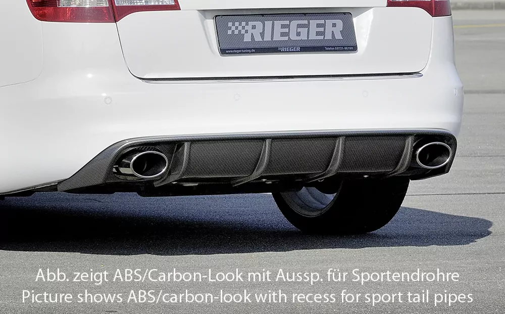 Rieger Heckeinsatz für Audi A6 (4F) - Avant 10.08-08.11 (ab Facelift) schwarz glanz