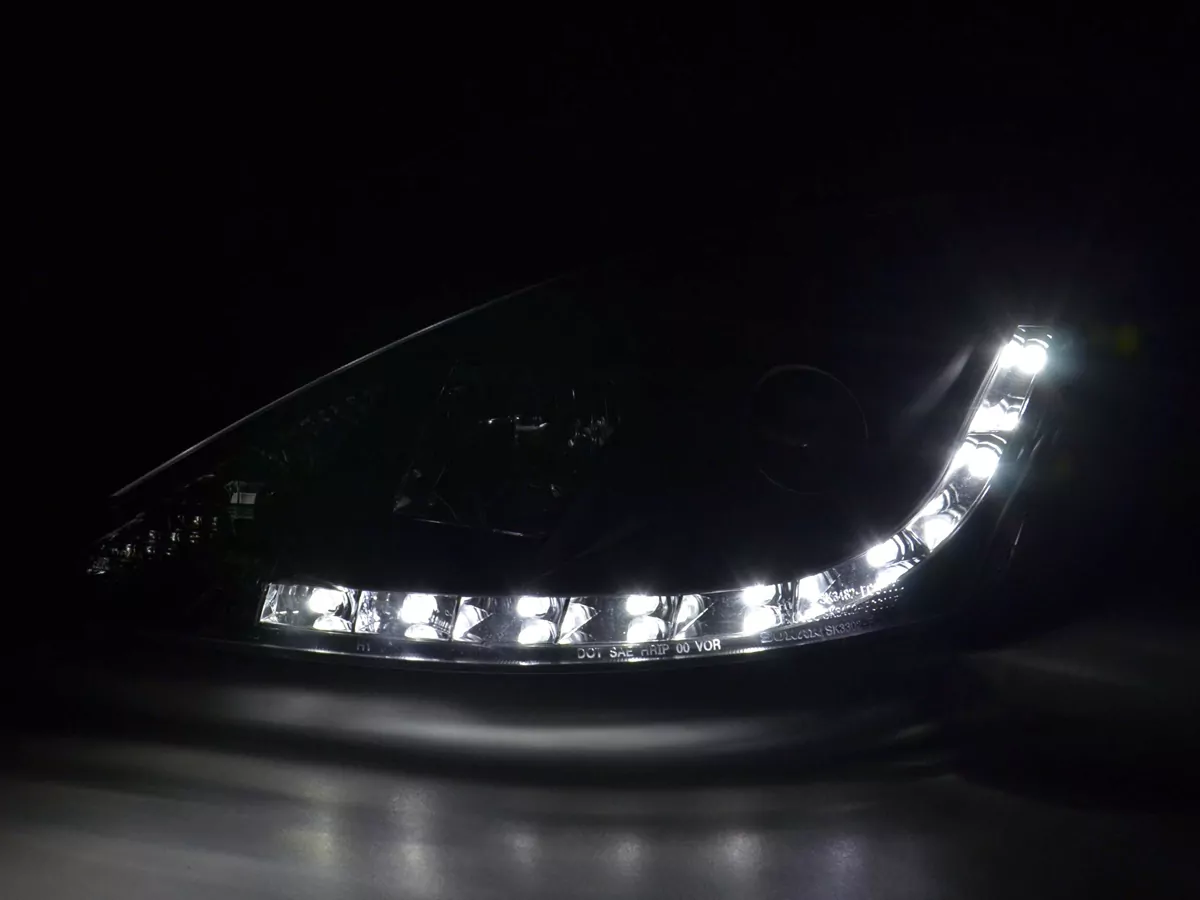Scheinwerfer Set Daylight LED Tagfahrlicht Ford Focus 1 C170 schwarz