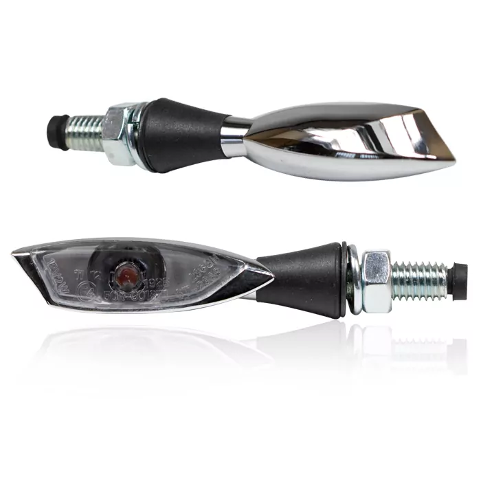Led-blinker "shadow Light", Chrom, Alu, M8, Power Led, Maße: 65 X 16 X 14mm, Get., E-geprüft*