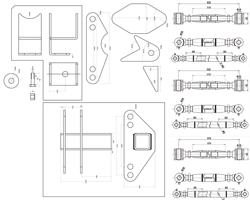 TA Technix universelles parallel 4-Link Kit +Panhardstabkit / Umrüstset für Blattfedernsysteme auf Airride oder Airride/Gewinde Syteme