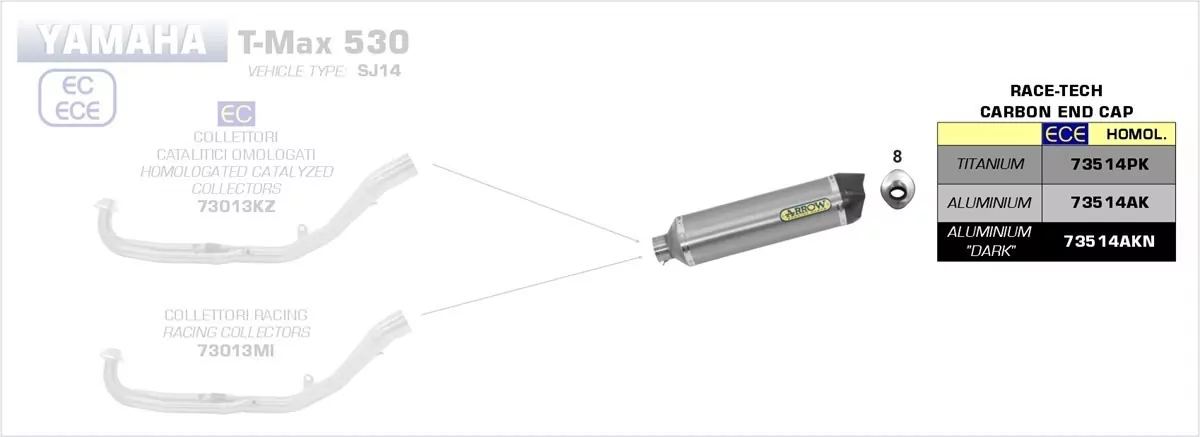 Arrow Endschalldämpfer Race-Tech Aluminium Schwarz