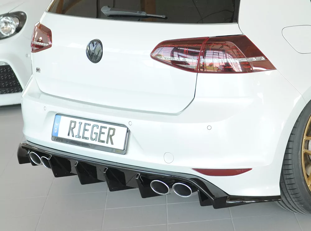 Rieger Heckeinsatz glanz schwarz für VW Golf 7 R 5-tür. 12.13-12.16 (bis Facelift)