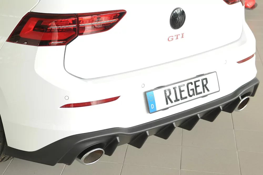 Rieger Heckeinsatz matt schwarz für VW Golf 8 GTI Clubsport 5-tür. 10.20-03.24 (bis Facelift)
