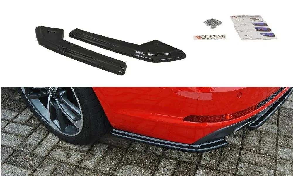 Heck Ansatz Flaps Diffusor Passend Für Diffusor Passend Für Audi A4 B9 S-Line Schwarz Hochglanz Schwarz Hochglanz