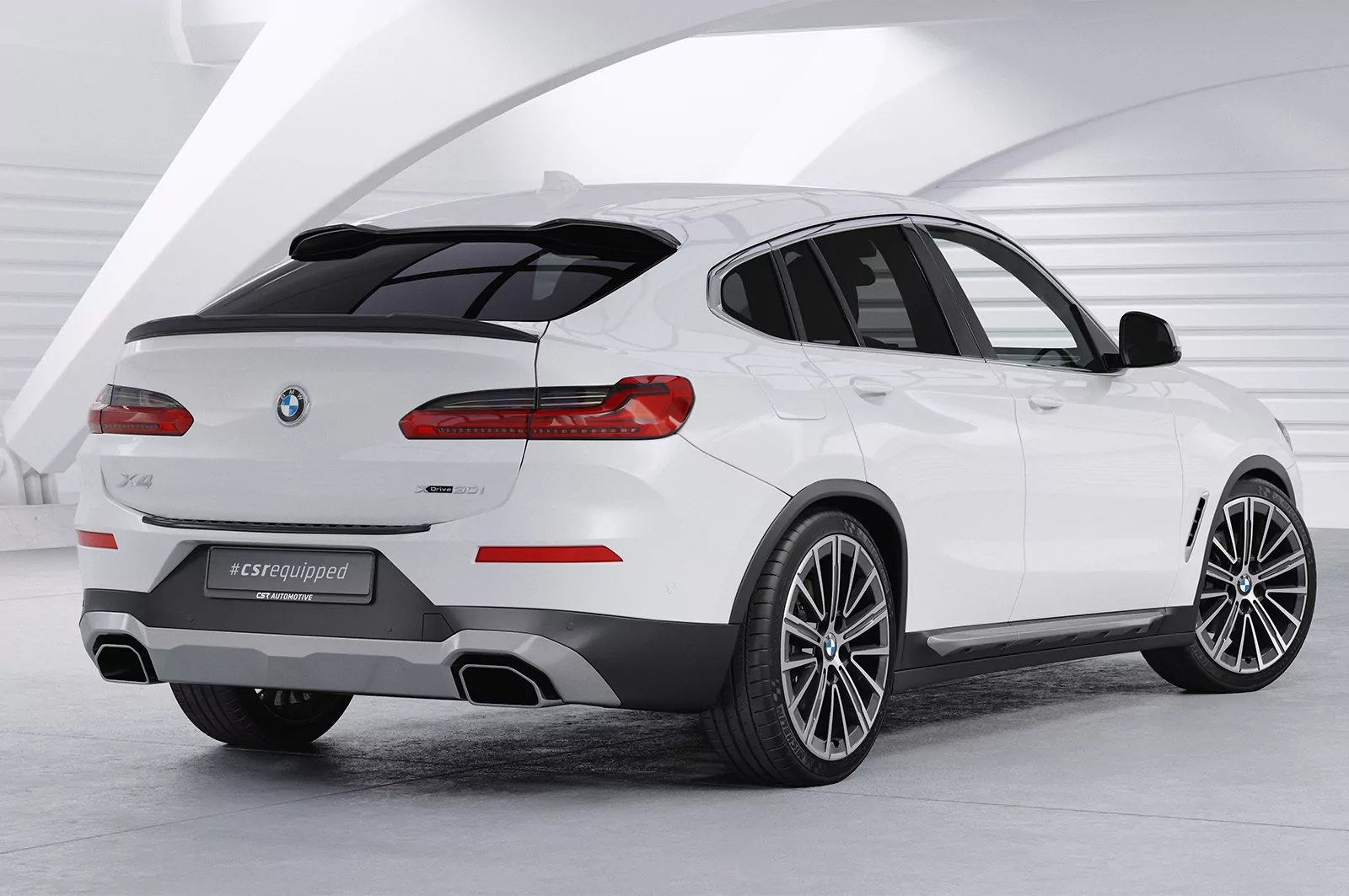 Heckflügel mit ABE für BMW X4 G02 HF929 Schwarz Strukturiert