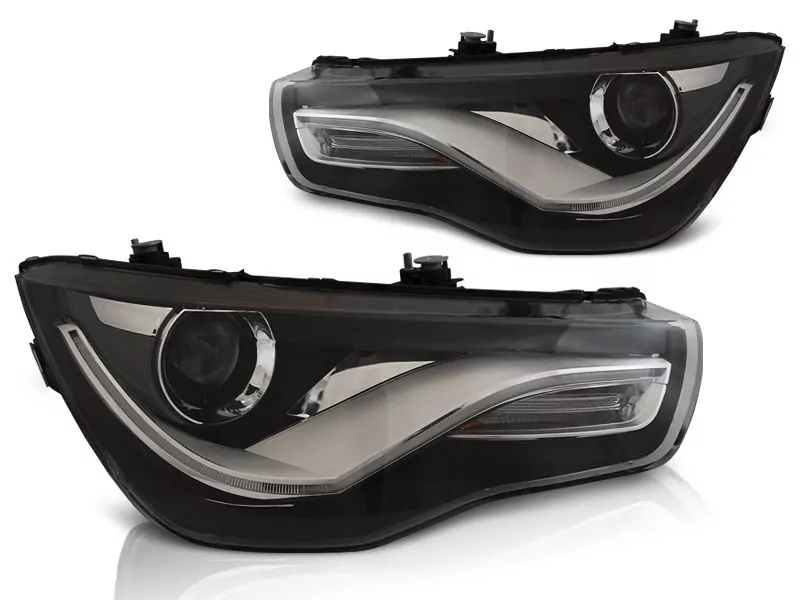 HEADLIGHTS TRUE DRL BLACK fits AUDI A1 04.10-12.14