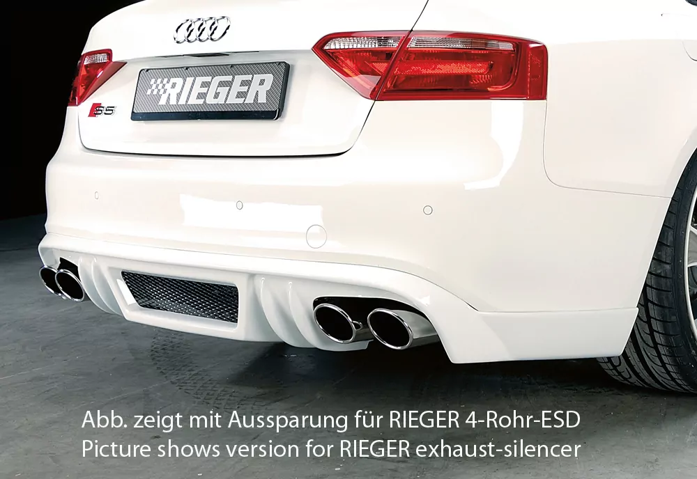 Rieger Heckschürzenansatz für Audi A5 (B8/B81) - Sportback 06.07-07.11 (bis Facelift) carbon optik