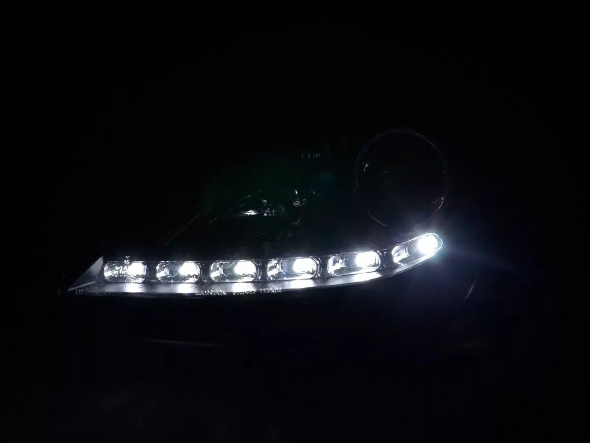 Scheinwerfer Set Xenon Daylight LED Tagfahrlicht Mercedes SLK R171 schwarz