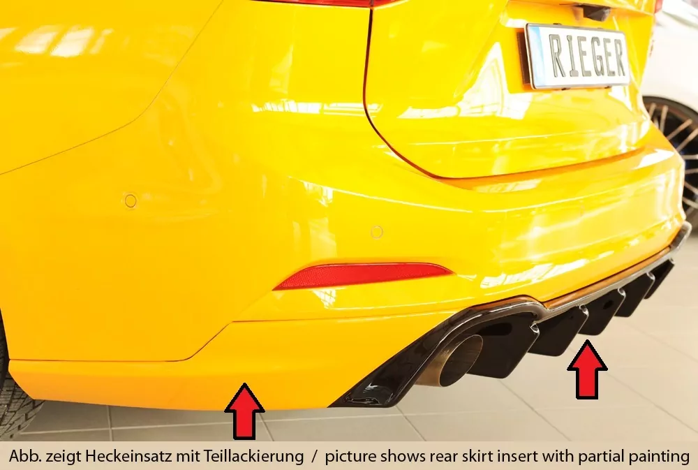 Rieger Heckeinsatz glanz schwarz für Ford Focus 4 ST (DEH) 5-tür. (Turnier) 04.22- (ab Facelift)
