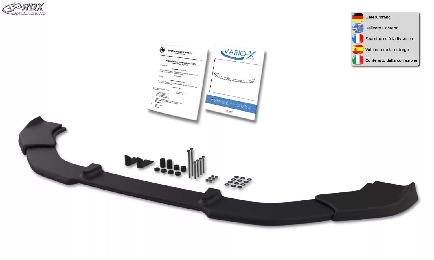 RDX Frontspoiler VARIO-X für NISSAN Swift RZ/AZ 2017+ Frontlippe Front Ansatz Vorne Spoilerlippe
