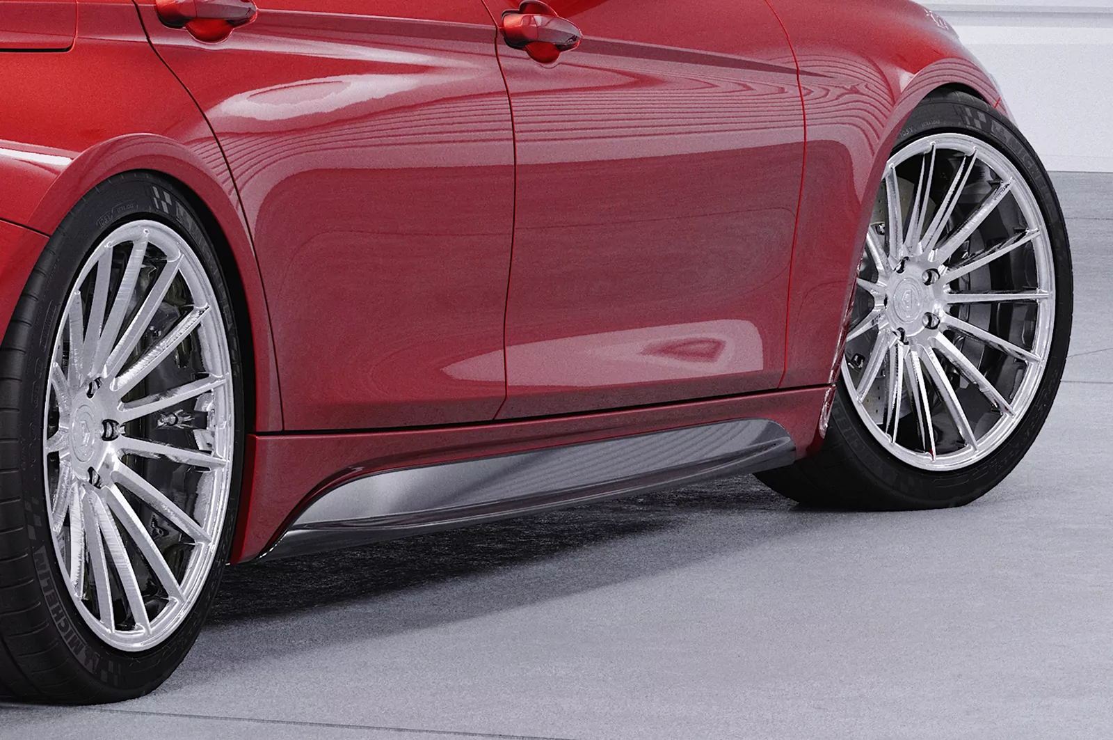 Seitenschweller für BMW 3er F30 / F31 SS595 Schwarz Strukturiert